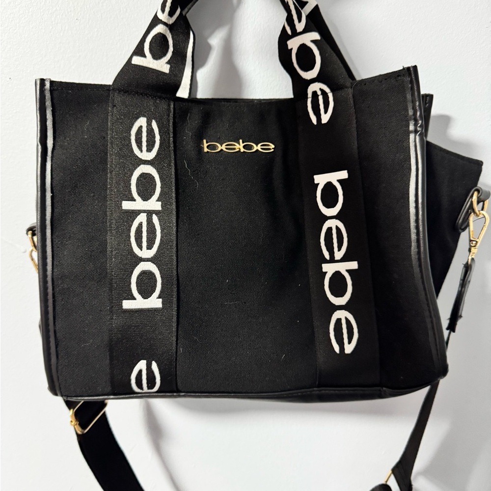 Bebe Black Tote Bag Sleek and Versatile